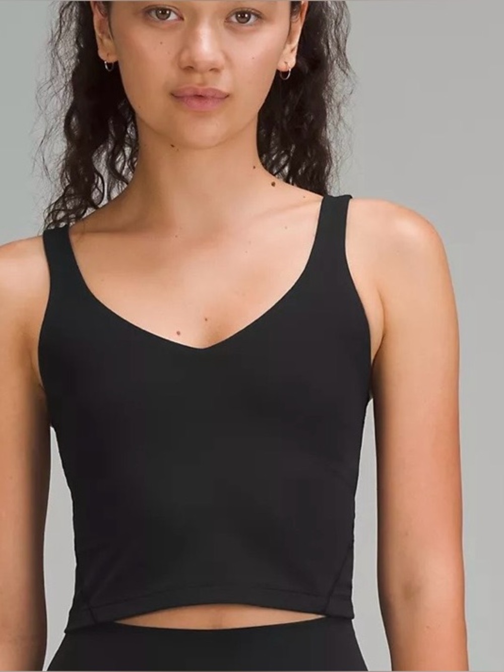 Like NEW Lululemon Align Tank Top Black Crop Active Built-In Bra, Size 2